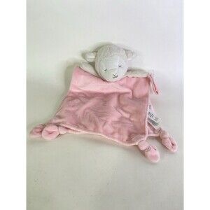 Carters Lamb Sheep Pink White Lovey Security Blanket Pacifier Holder Plush Baby